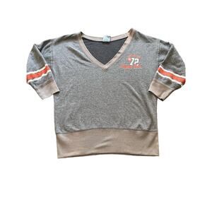 Cozy V Neck Vintage NCAA Virginia Tech Sweatshirt Large1